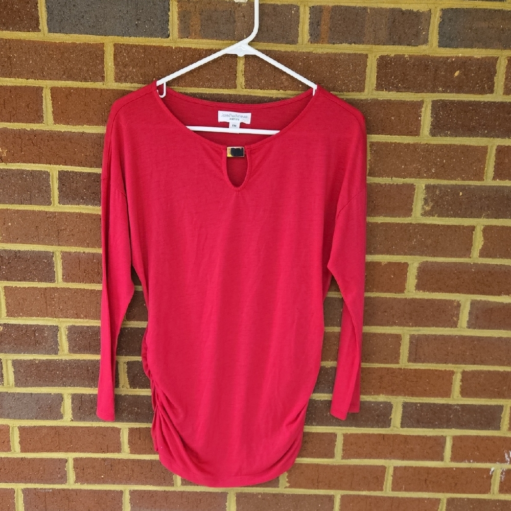 B19 JohnPaulRichard Vibrant Pink Long Sleeve Top Sz PM
